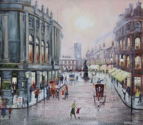 Lot 79 - Bernard McMullen, St. Anne's Square, Manchester, oil