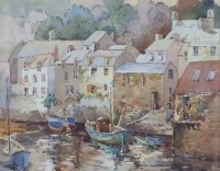 Lot 97 - Phyllis Hibbert, Cornish fishing village, watercolour