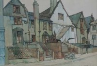 Lot 98 - Reginald Haggar, Street scene, watercolour