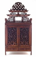Lot 69 - Chinese hardwood table top cabinet