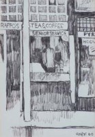 Lot 106 - Geoffrey Key, Raffo's Cafe, Stockport Road, ink