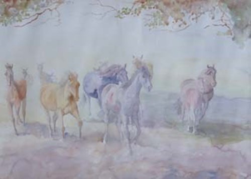 Lot 125 - Attributed to George Soper, Horse studies, watercolour