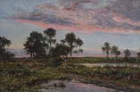 Lot 165 - Daniel Sherrin, Evening on the Common - After Rain, oil