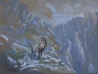 Lot 209 - Frank Wallace, Spanish Ibex, watercolour
