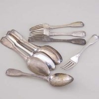 Lot 231 - Crested silver flatware.