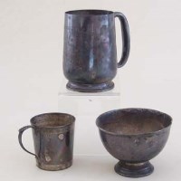 Lot 235 - Silver christening mug and inscribed mug and
