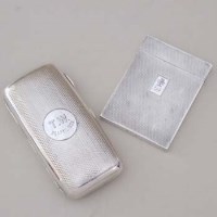 Lot 269 - Silver cigar case and silver card case.