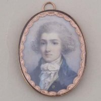 Lot 276 - Oval Miniature portrait of a young gentleman.
