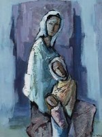 Lot 19 - Tadeusz Was, Mother and Child, mixed media
