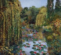 Lot 25 - C.M. Jones, Monet's Garden, Giverney, oil