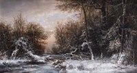Lot 27 - Van Meurs, Winter woodland scene, oil