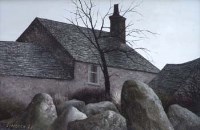 Lot 35 - Jack Simcock, View of a cottage, oil