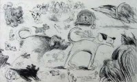 Lot 87 - Paul Cousins, Study for Mad Dogs and another, pencil (2)