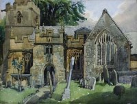 Lot 113 - Reginald Haggar, Stanton Church, watercolour