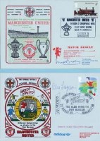 Lot 155 - Four Albums of Manchester United Football Commemorative Covers (300)