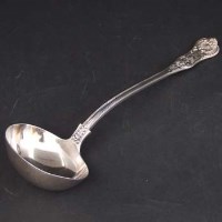 Lot 179 - Silver soup ladle