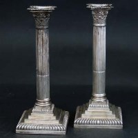 Lot 181 - Pair of Victorian silver Corinthian column