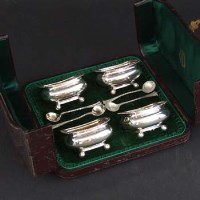 Lot 191 - Cased set of Four open salts with Spoons