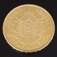 Lot 202 - Napoleon III 100 francs 1866