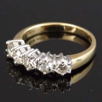 Lot 262 - 18ct five-stone diamond ring, approximately 1ct