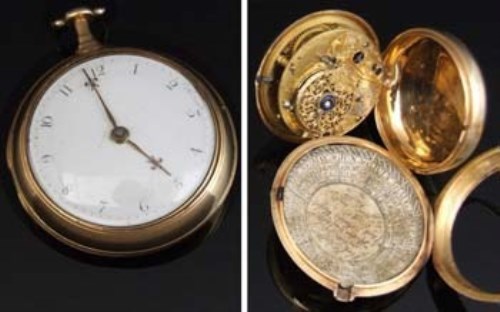 Lot 286 - Gold pair-cased pocket watch by Dutton, London
