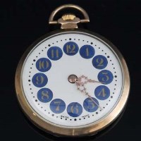 Lot 288 - 9ct gold open faced keyless pocket watch with