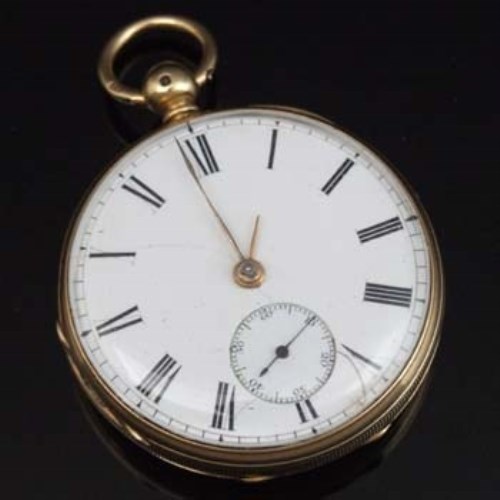 Lot 289 - 18ct gold open faced key wind pocket watch by