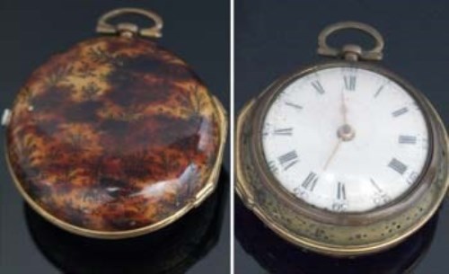 Lot 292 - Tortoiseshell pair-cased verge pocketwatch by