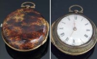 Lot 292 - Tortoiseshell pair-cased verge pocketwatch by