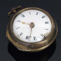 Lot 293 - Gilt pair-cased verge pocket watch by Fish
