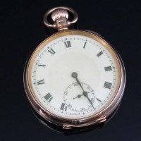 Lot 299 - 9ct gold cased Swiss open-faced pocket watch
