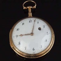 Lot 300 - French 18th century gold open faced verge pocket