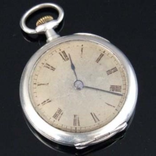 Lot 307 - Swiss silver open faced keyless fob watch The Guardian