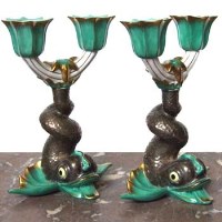 Lot 601 - Pair of Herend candlesticks DB3585