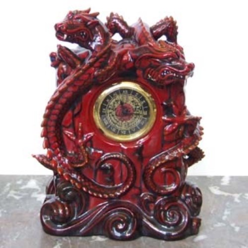 Lot 610 - Royal Doulton Flambe Zibo Dragon Clock BA