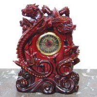Lot 610 - Royal Doulton Flambe Zibo Dragon Clock   BA 37