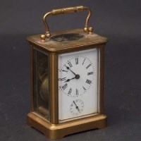 Lot 669 - French alarm carriage clock