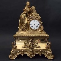 Lot 675 - Brass Mantel Clock