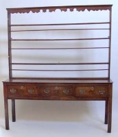 Lot 692 - 18th Century Oak Dresser Base with Rack