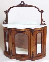 Lot 724 - Walnut mirror back side cabinet