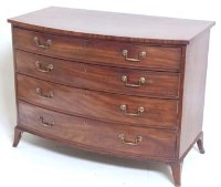 Lot 726 - Mahogany bow front chest, stamped Gillow-Lancaster