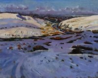 Lot 9 - David Edwards, Crossing the Pennines M62, oil