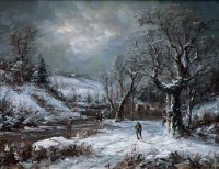 Lot 39 - Van Meurs, Winter woodland scene, oil