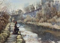 Lot 100 - Robert Littleford, A Quiet Spot to Fish, watercolour