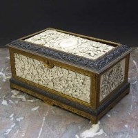 Lot 164 - French Bronze and Ivory Casket
