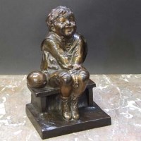 Lot 175 - Bronze figure of a boy.