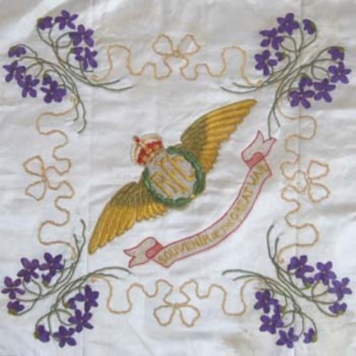 Lot 178 - Royal Flying Corps Embroidered Cushion Cover.