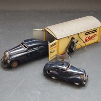 Lot 209 - Schuco Taxi, garage and one other car
