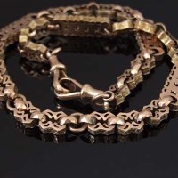 Lot 298 - 9ct gold albertine chain