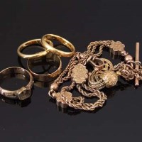 Lot 299 - Two 22ct gold plain band rings; an 18ct gold